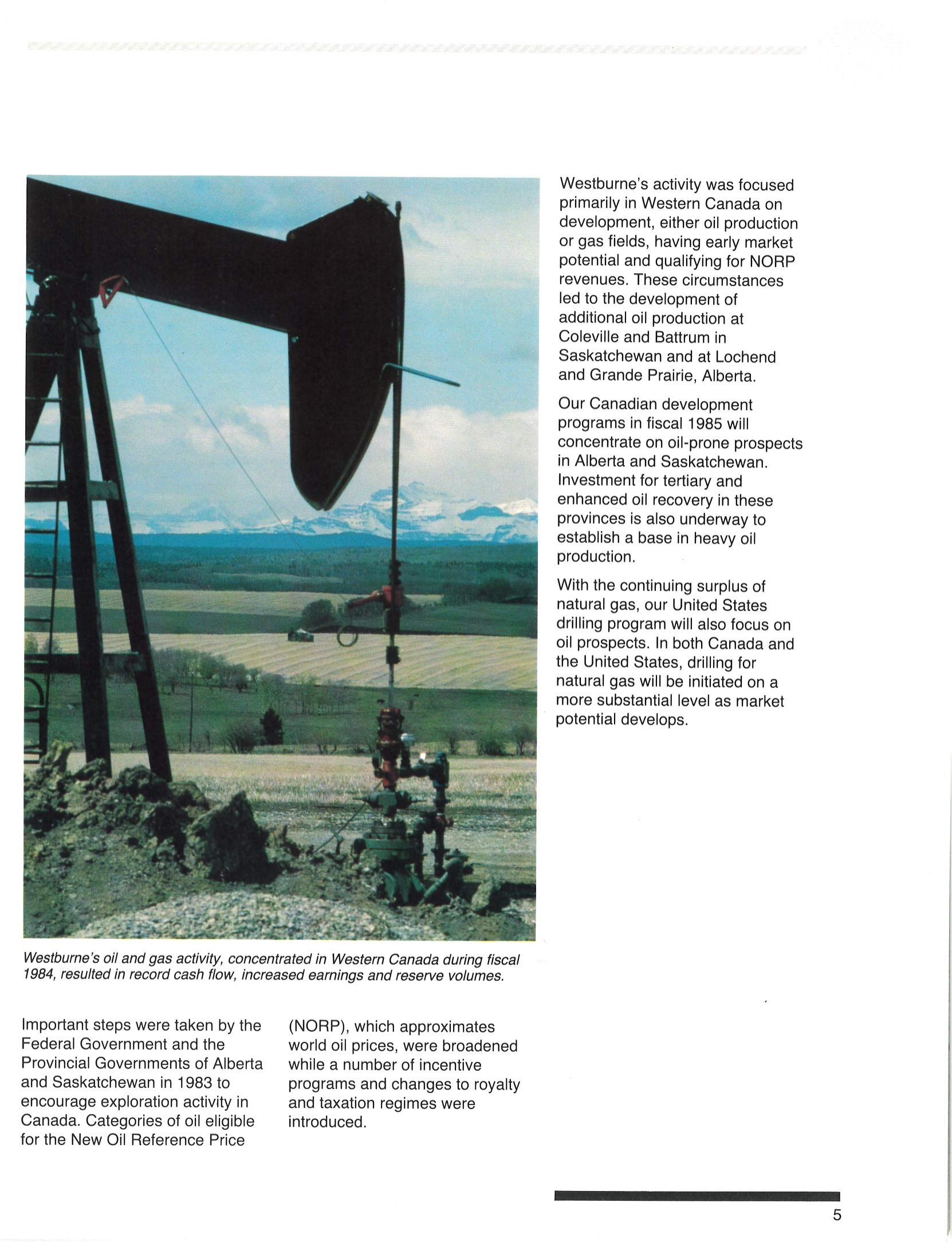 Rapport Annuel Westburne International Industries 1984 Section Pétrole et Gaz