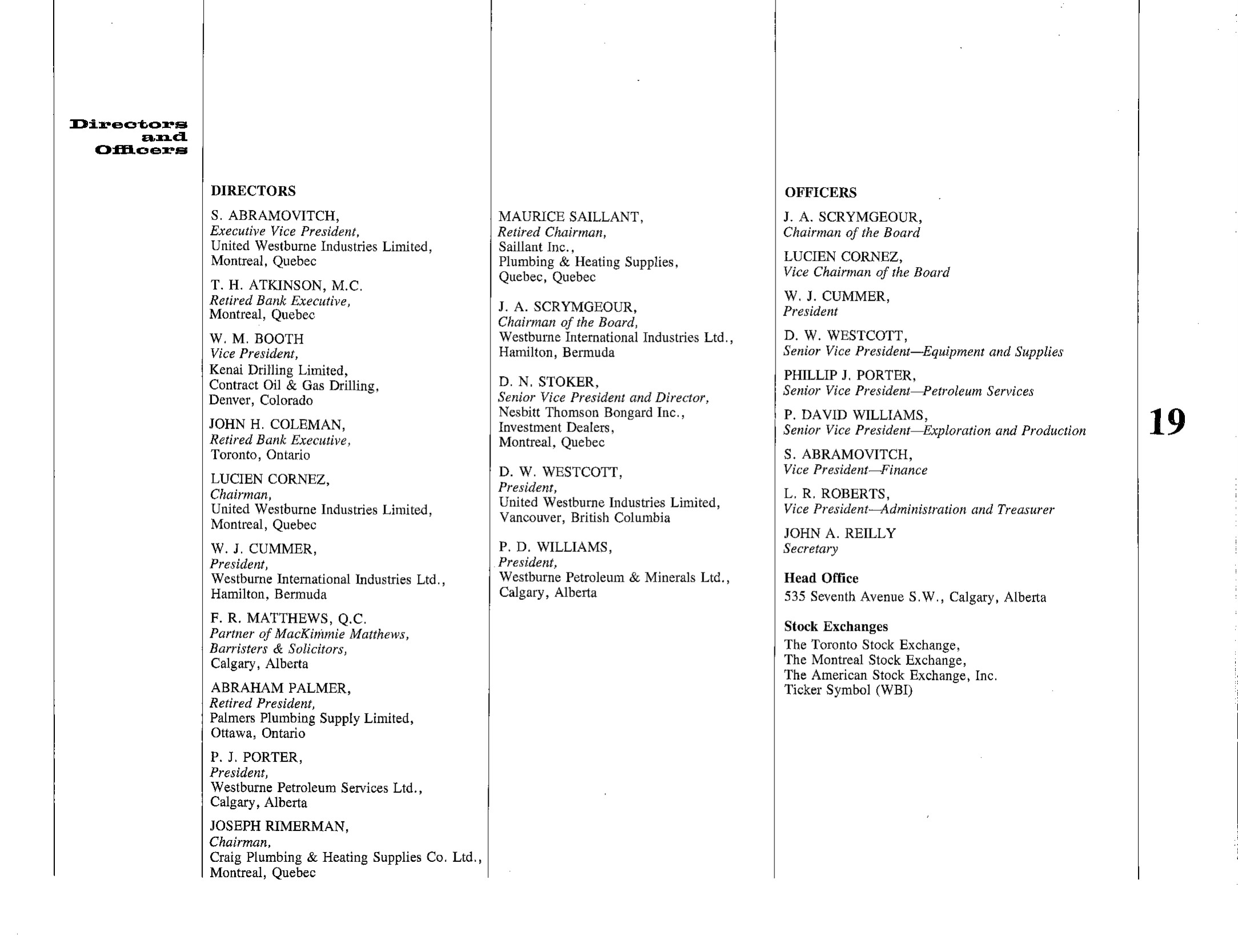 Westburne International Industries Corporate Profile 1978